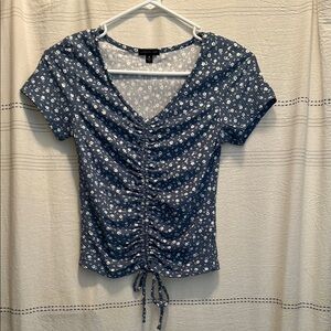 Ruched Top Blue floral